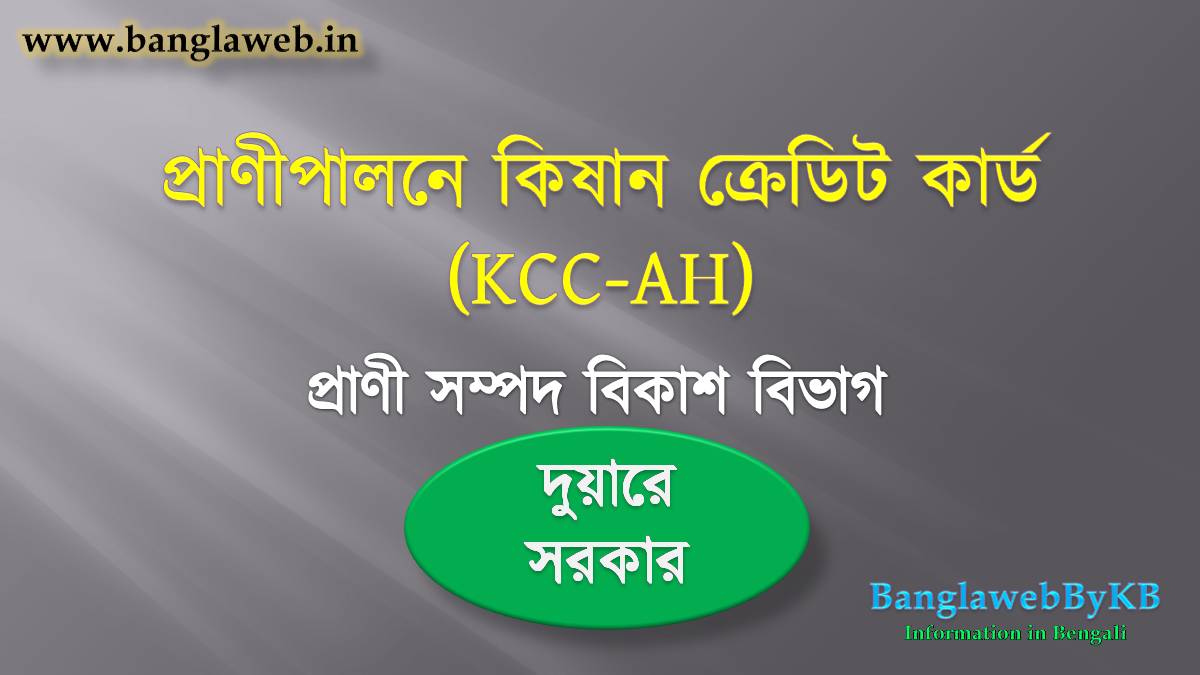 প্রাণীপালনে কিষান ক্রেডিট কার্ড | KCC-AH in Bengali